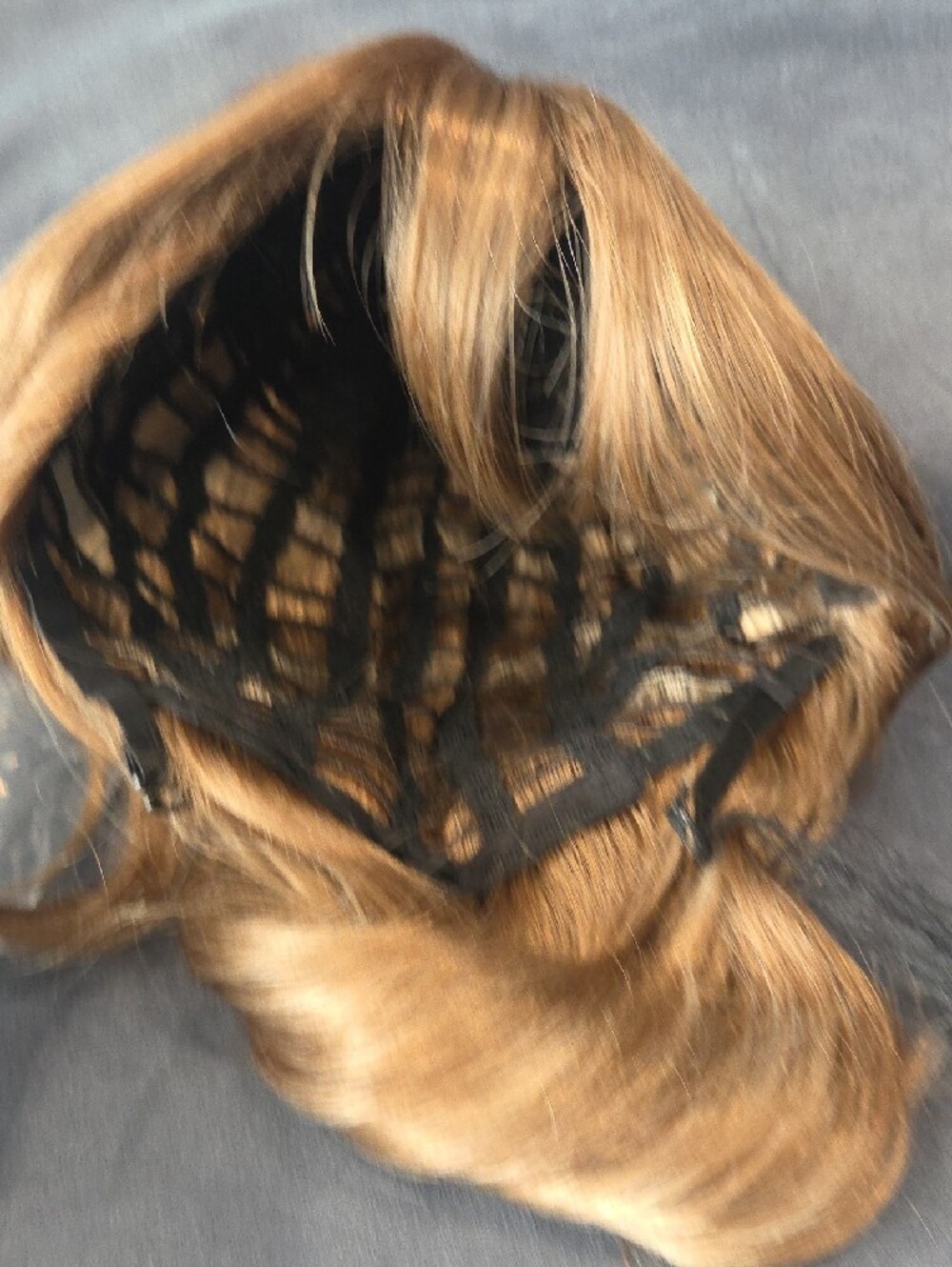 Layered Medium Brown Wig with Soft Bangs And Highlights - Picture 8 of 8
